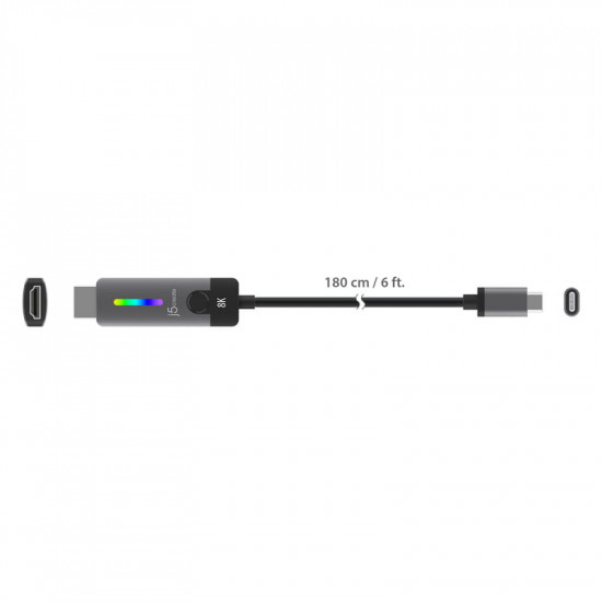 Кабель J5create USB-C - HDMI (M/M), 1.8 м, Black (JCC157-N)