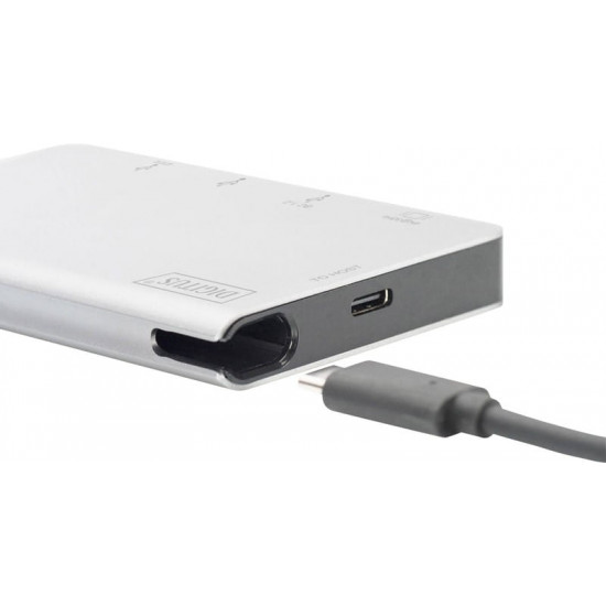 Док-станція Digitus USB-C PD 100W/USB3.0х2/USB-C/SD/MicroSD/HDMI (DA-70867)
