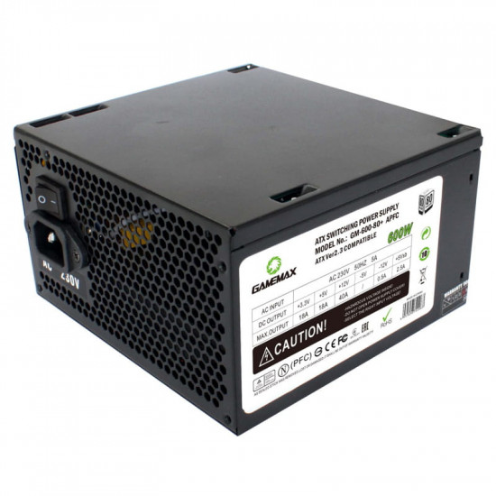 Блок живлення GameMax GM-600 80+ APFC 600W Black