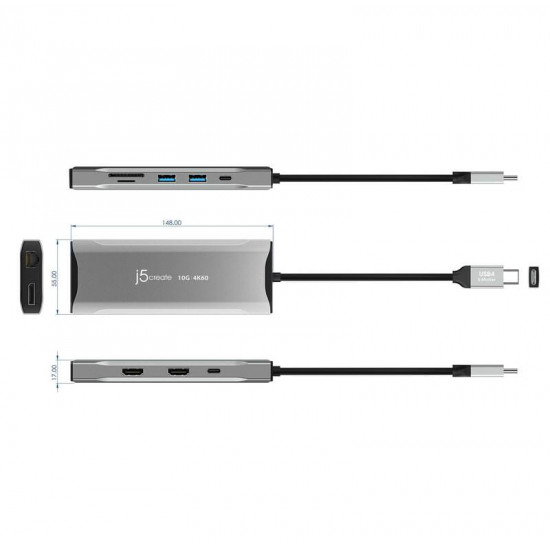Док-станція J5create USB-C 11-в-1 (JCD397-N)