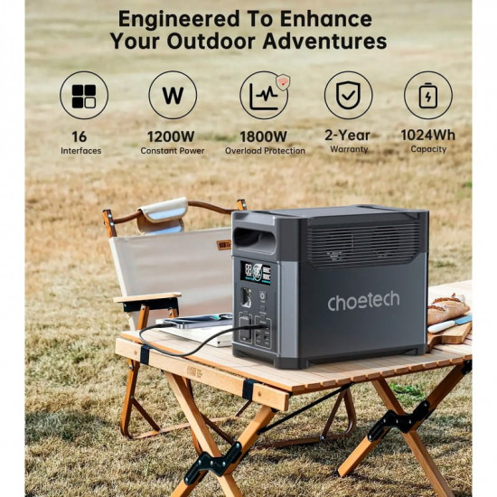 Зарядна станція Choetech BS061 1024Wh, 1200W (BS061-EU-GY)