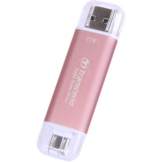 Накопичувач зовнішній SSD USB Type-A/Type-C 1ТB Transcend ESD310P Pink (TS1TESD310P)