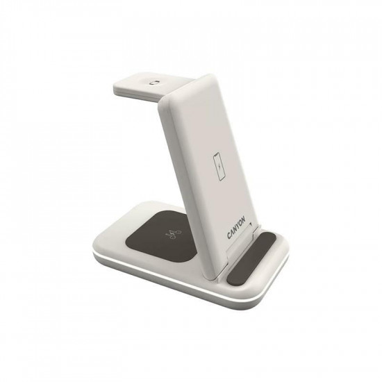 Бездротовий зарядний пристрій Canyon WS-304 15W 2in1 Cosmic Latte (CNS-WCS304CL)