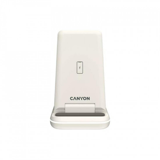Бездротовий зарядний пристрій Canyon WS-304 15W 2in1 Cosmic Latte (CNS-WCS304CL)