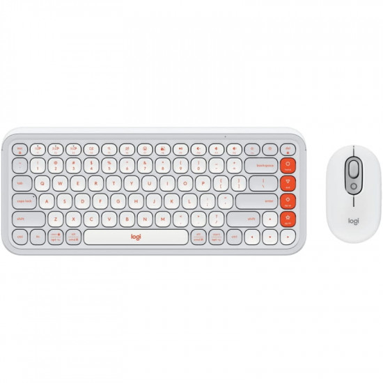 Комплект (клавіатура, миша) бездротовий Logitech Pop Icon Combo Off White (920-013141)