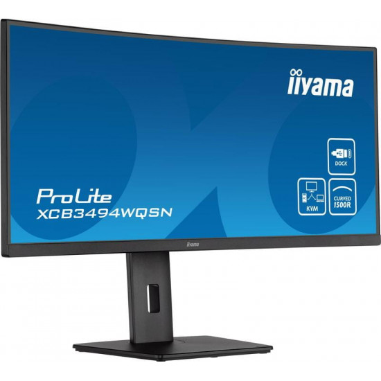 Монітор Iiyama 34" ProLite XCB3494WQSN-B5 VA Black 120Hz Curved