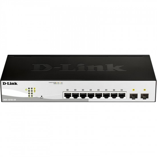 Комутатор D-Link DGS-1210-10 (8* 1Gbit, 2*SFP, Smart III)