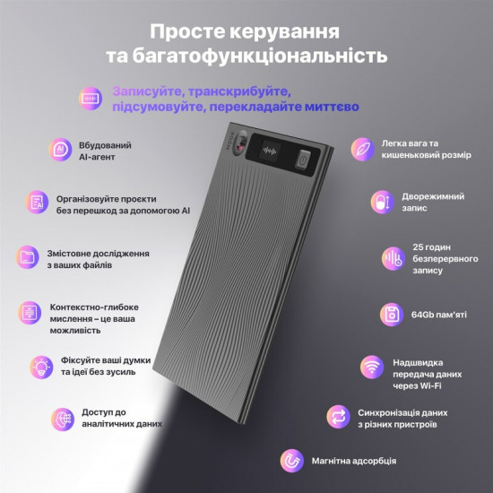 Диктофон Mobvoi TicNote з АІ NE-79