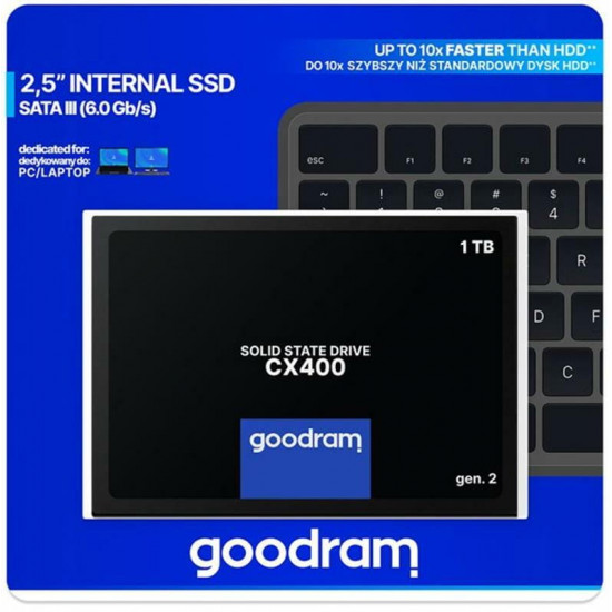 Накопичувач SSD 1ТB Goodram CX400 Gen.2 2.5" SATAIII 3D TLC (SSDPR-CX400-01T-G2)