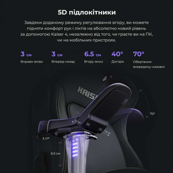 Крісло для геймерів Anda Seat Kaiser 4 Size L Black (AD12YDDC-L-20-B-CF)