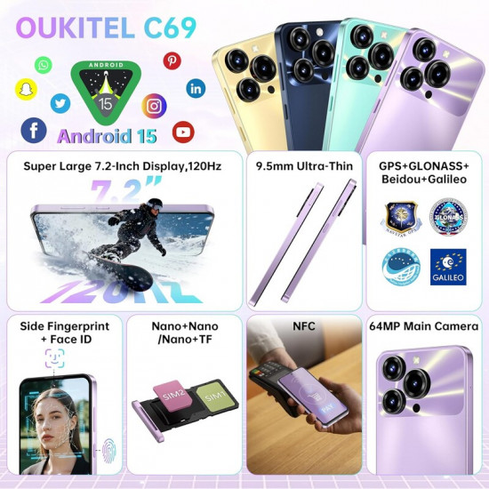 Смартфон Oukitel C69 8/256GB Black (6941749825315)