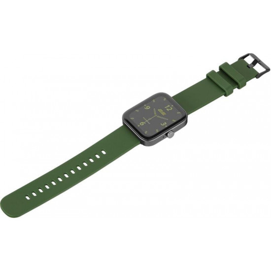 Смарт-годинник 2E Alpha SQ Music Edition 46 mm Black/Green (2E-CWW40BKGN-WS)