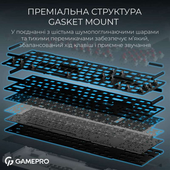 Клавіатура бездротова GamePro Asgard Drakkar Keychron Super Red Switch White (MK305WH)