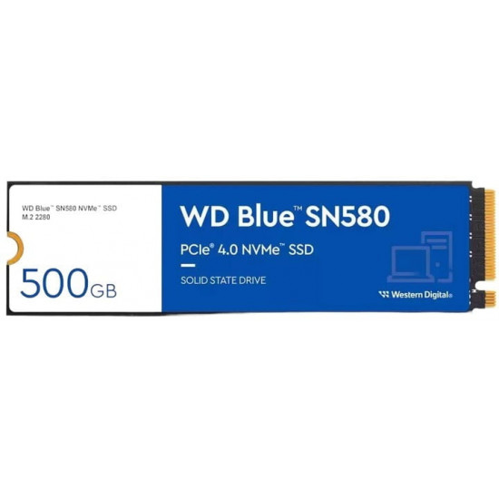 Накопичувач SSD  500GB WD Blue SN580 M.2 2280 PCIe 4.0 x4 3D TLC (WDS500G3B0E)