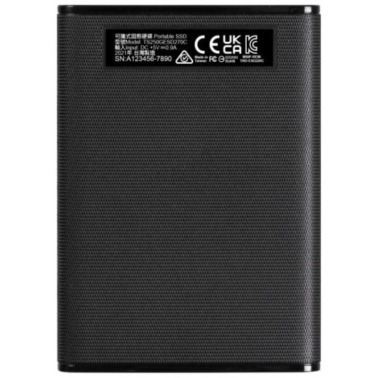 Накопичувач зовнішній SSD USB 3.1 Type-C 500GB Transcend ESD270C Black (TS500GESD270C)