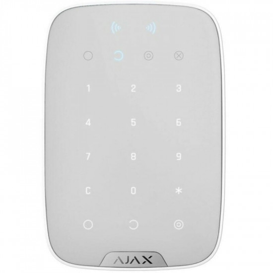 Бездротова сенсорна клавіатура Ajax KeyPad Plus white (26078.83.WH)