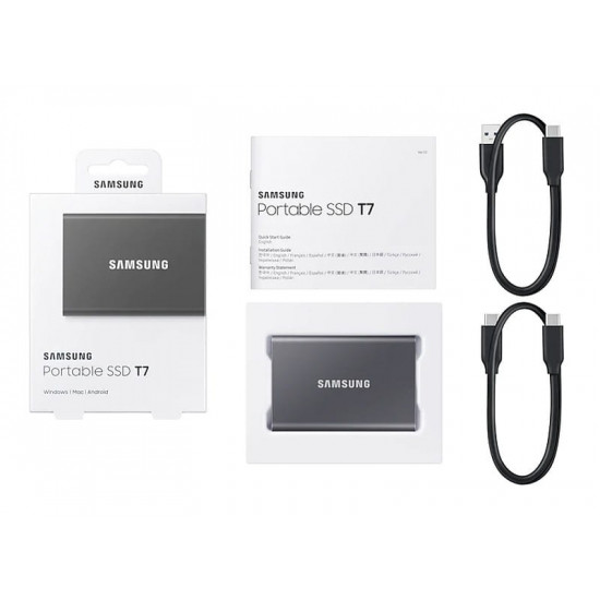 Накопичувач зовнішній SSD 2TB Samsung T7 Titan Gray (MU-PC2T0T/WW)