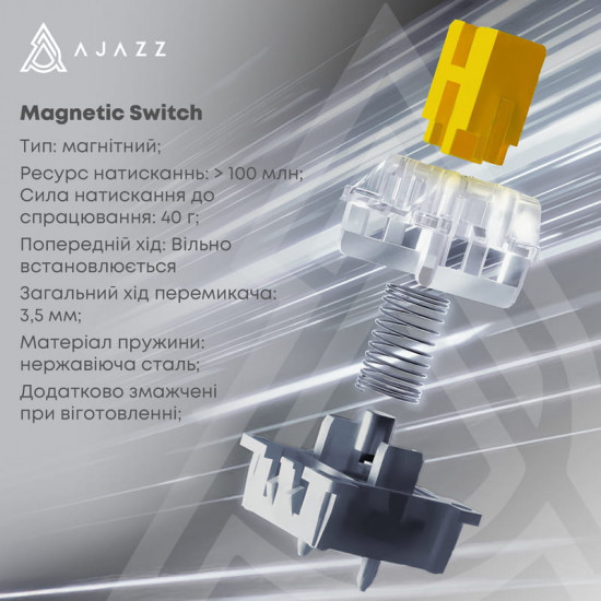Клавіатура Ajazz AK820 Max Magnetic Switch White (AK820MAX-WM-PWB)