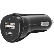 Автомобільний зарядний пристрій Trust Urban USB-C&USB (USB-Ax2.4A, USB-Cx3.0A) Black (21588)