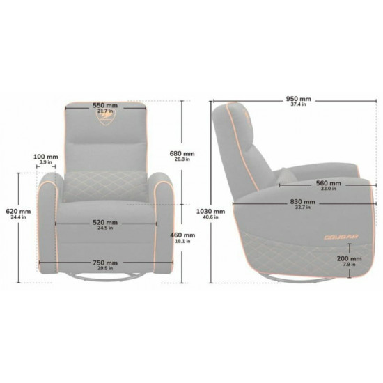 Крісло для геймерів Cougar Fidom Gray