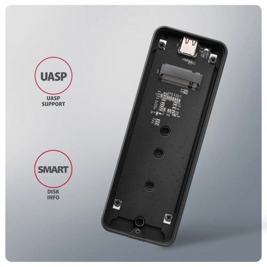 Зовнішня кишеня Axagon NVMe M.2 2242/2260/2280 USB Type-C 3.2 Black (EEM2-20G)