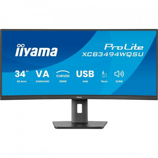 Монітор Iiyama 34" ProLite XCB3494WQSU-B1 VA Black Curved 120Hz