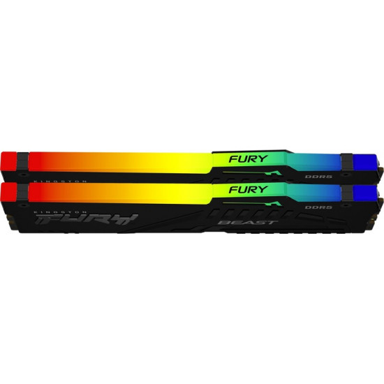 Модуль пам`яті DDR5 2x16GB/5600 Kingston Fury Beast RGB Black (KF556C40BBAK2-32)