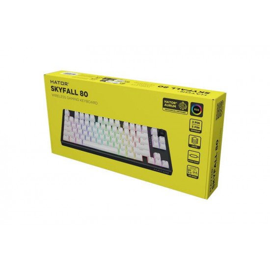 Клавіатура бездротова Hator Skyfall 80 Wireless Black-White (HTK3180UA)