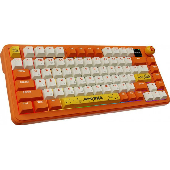 Клавіатура бездротова Ajazz AK820 MAX Avocado Switch Orange (AK820MAX-AS-OW)