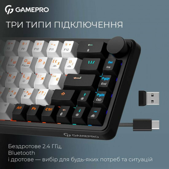 Клавіатура бездротова GamePro Asgard Valhalla MK210B Pro Black
