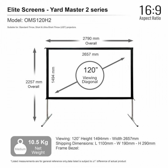 Проекційний екран Elite Screens 120" (266х149, 16:9) (OMS120H2)