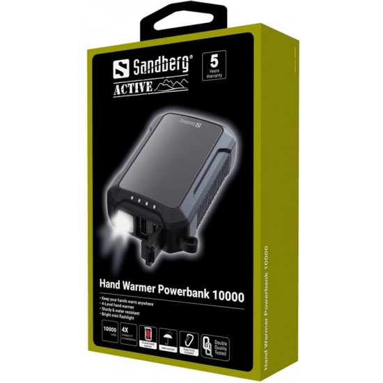 Універсальна мобільна батарея Sandberg Hand Warmer Powerbank 10000mAh Black (420-65)