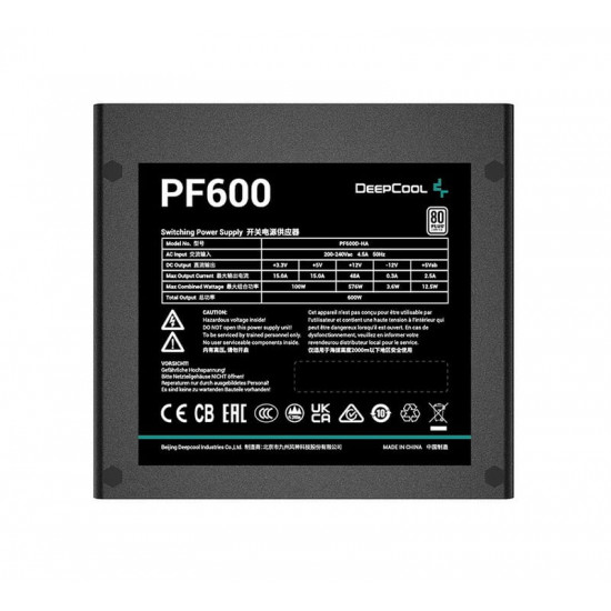 Блок живлення DeepCool PF600 600W (R-PF600D-HA0B-EU)